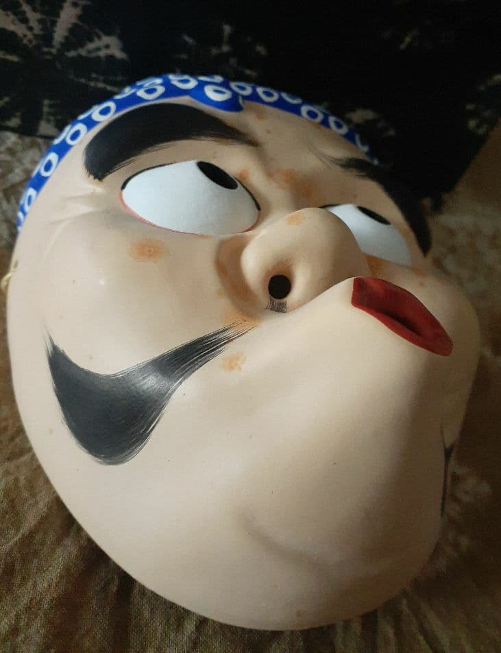大変希少なお品　堤焼き　堤人形　ひょっとこ　お面