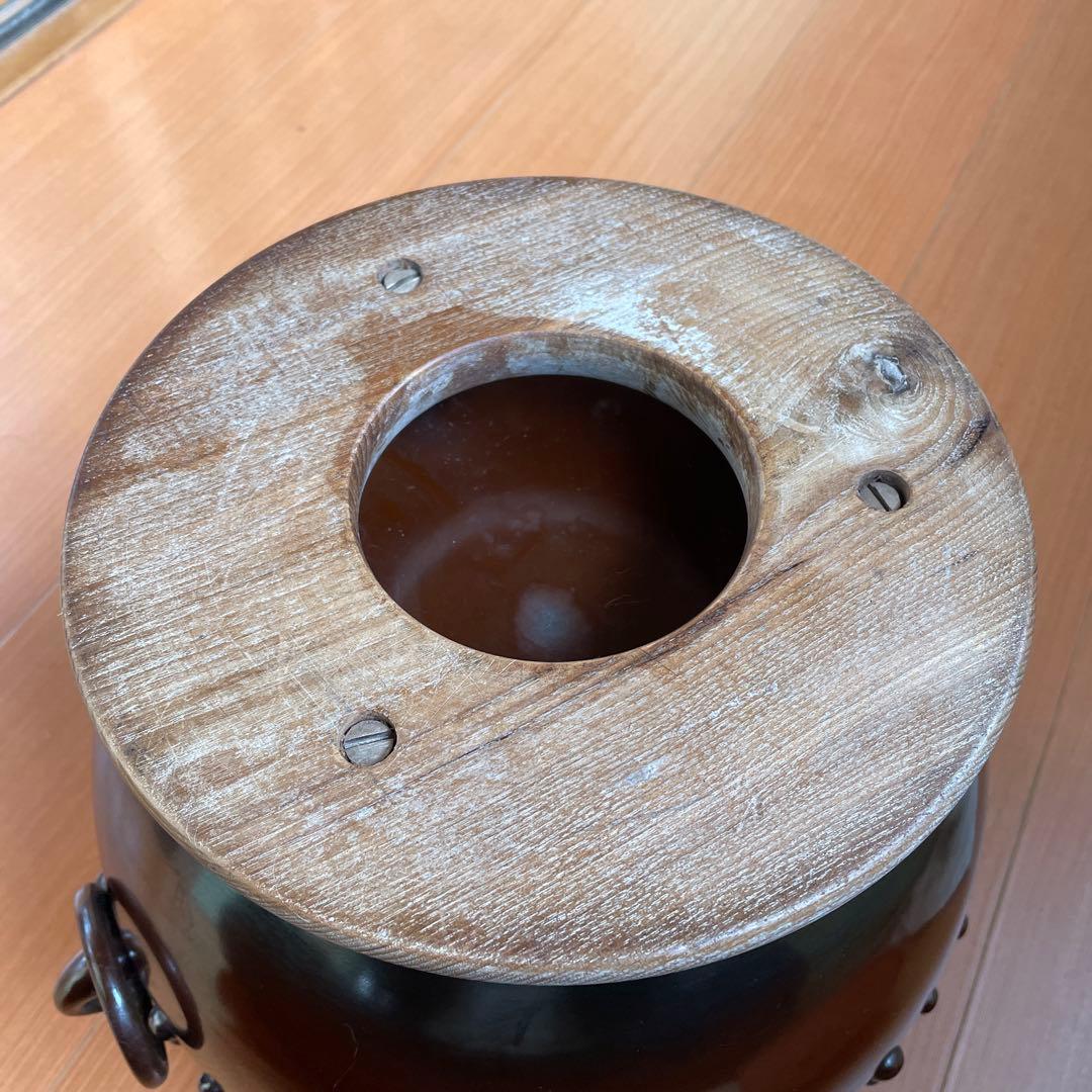 中川浄益造　紫銅瓢箪透火鉢