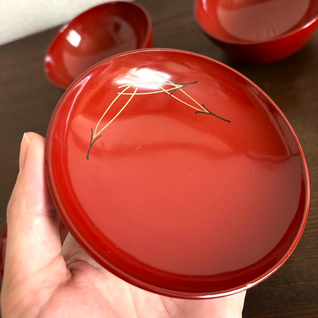 漆　椀　吸い物椀　二羽鶴　蒔絵　民芸　うつわ　骨董　時代　明治　大正　昭和