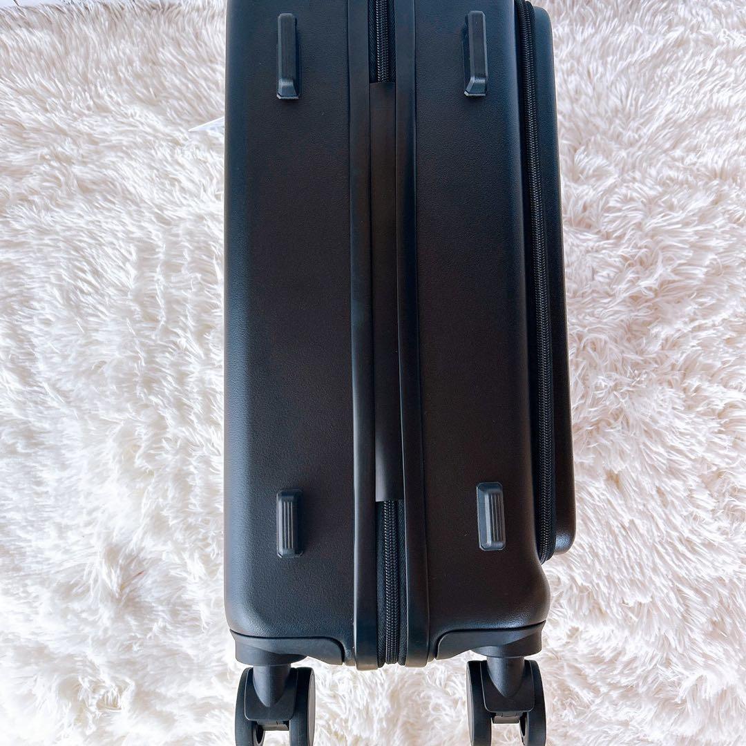 スーツケース キャリーケース 機内持込 フロントオープン TSAロック 黒 S