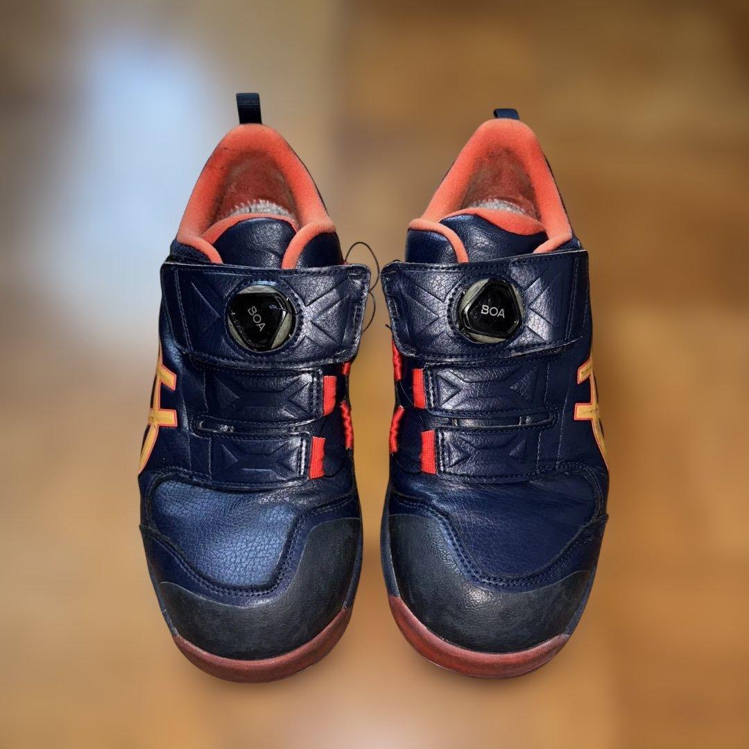 アシックス安全靴　CP307 BOAネイビー/オレンジ25.5