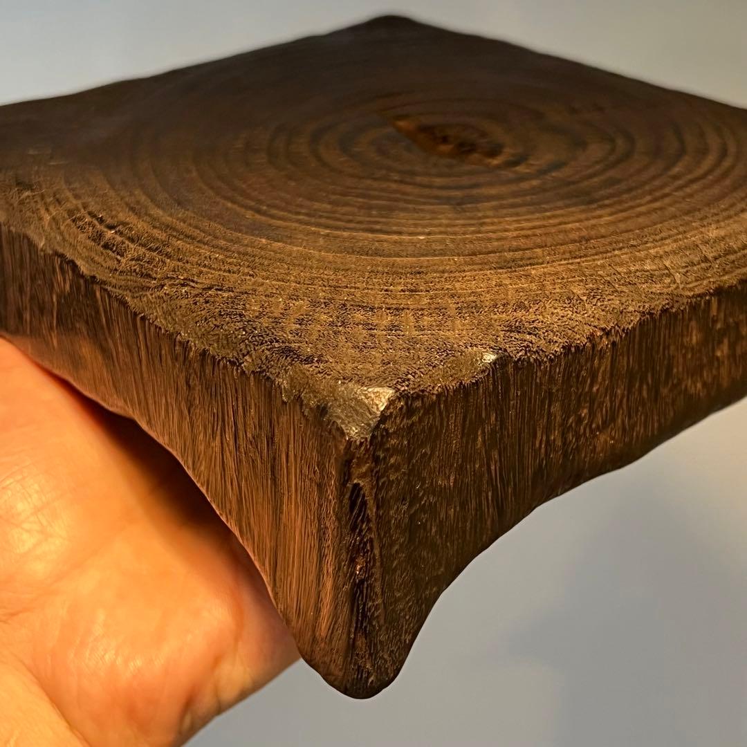 卓 花台 木製 香炉台 根卓 盆栽台 クスノキ17.3*15.5*6cm