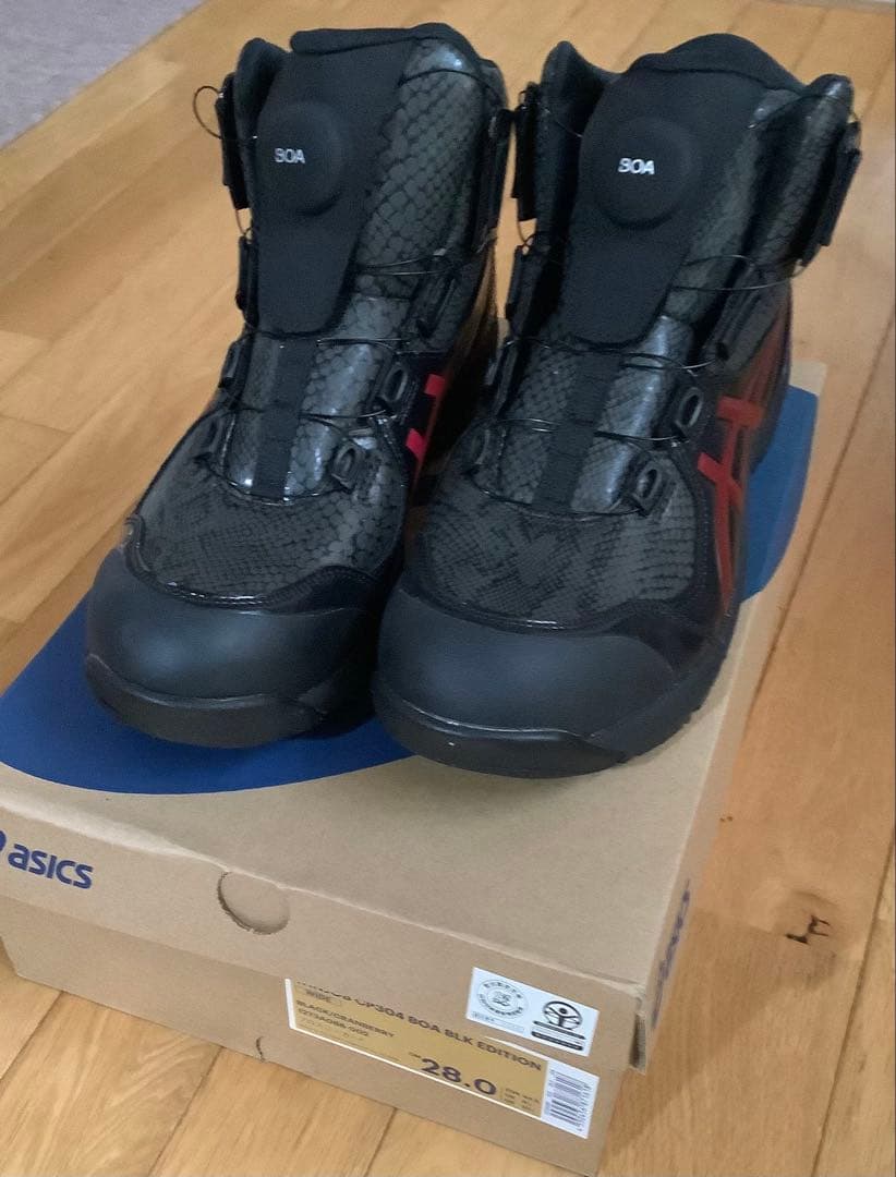 新品 アシックス CP304 BOA (黒／赤限定) 28cm ミドル