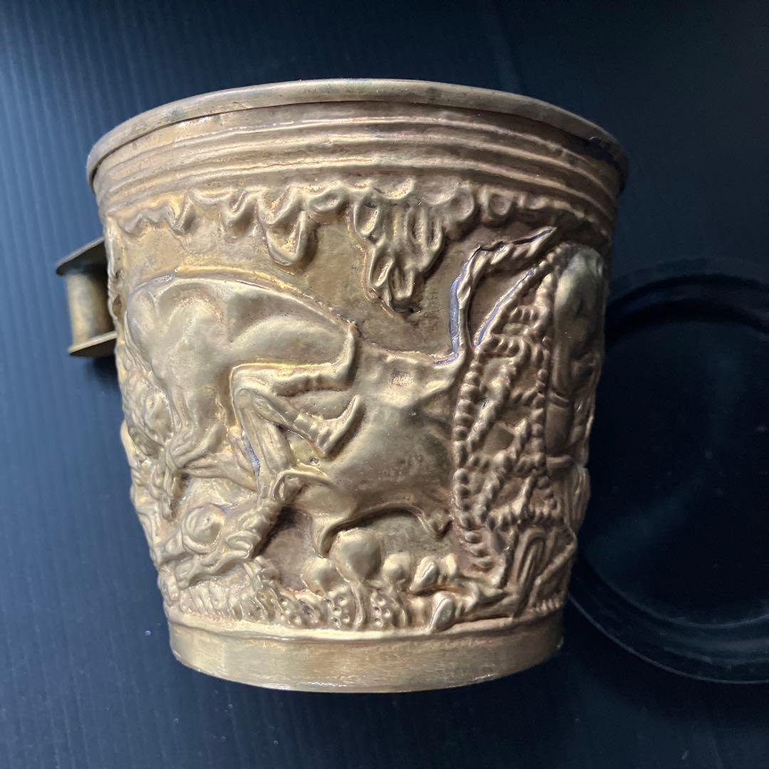 ギリシャミケーネ文明金細工カップ　レプリカ　24kメッキ　ヴァフェイオ金杯カップ