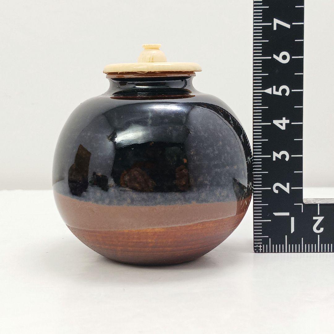 Y813-6 茶道具 古瀬戸 加藤唐三郎 文琳茶入 仕覆・共箱 未使用KKK