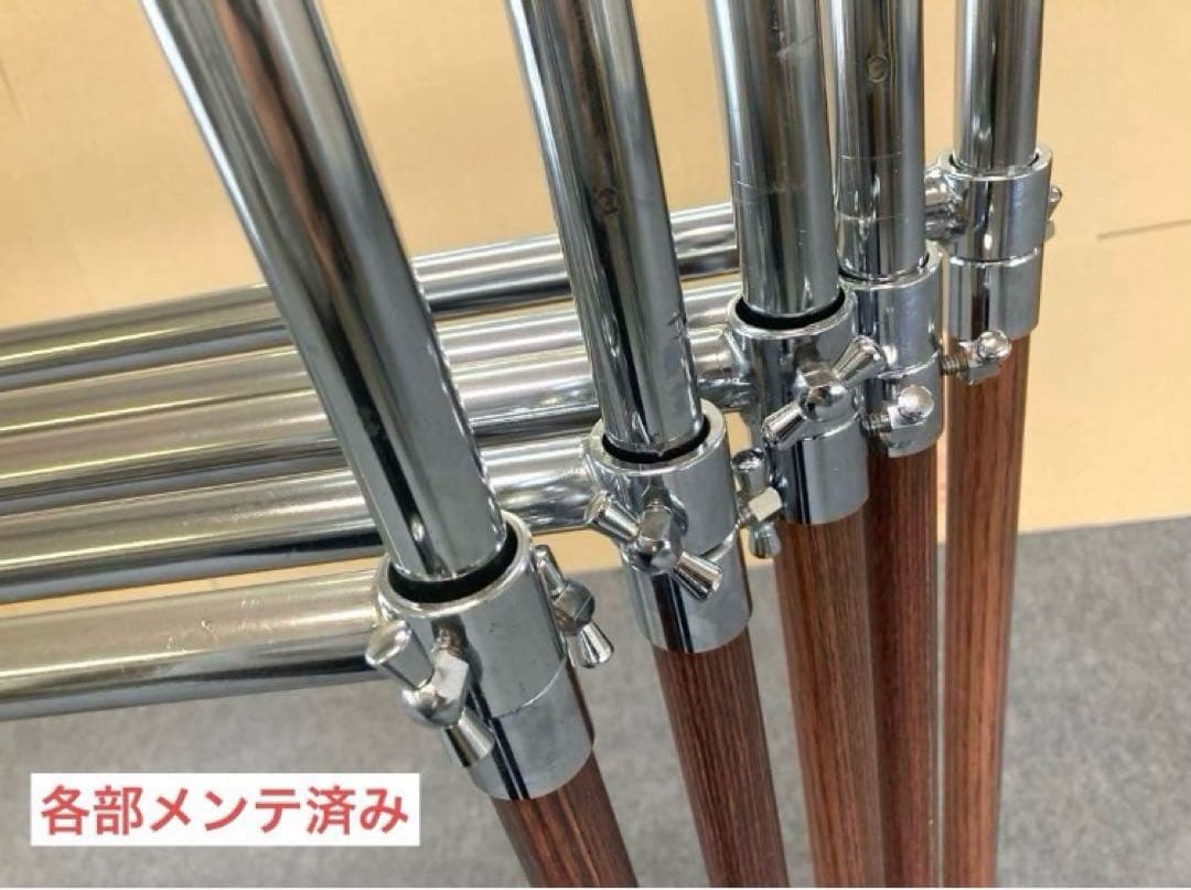 ★美品★メンテ済み♪お洒落ウッド調　アパレル用ハンガーラック5本セット★日本製