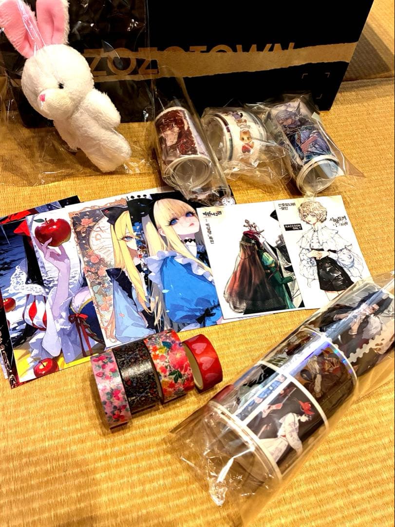 【 K】コラージュ素材や雑貨など大量！紙もの ステッカー マステ ケース