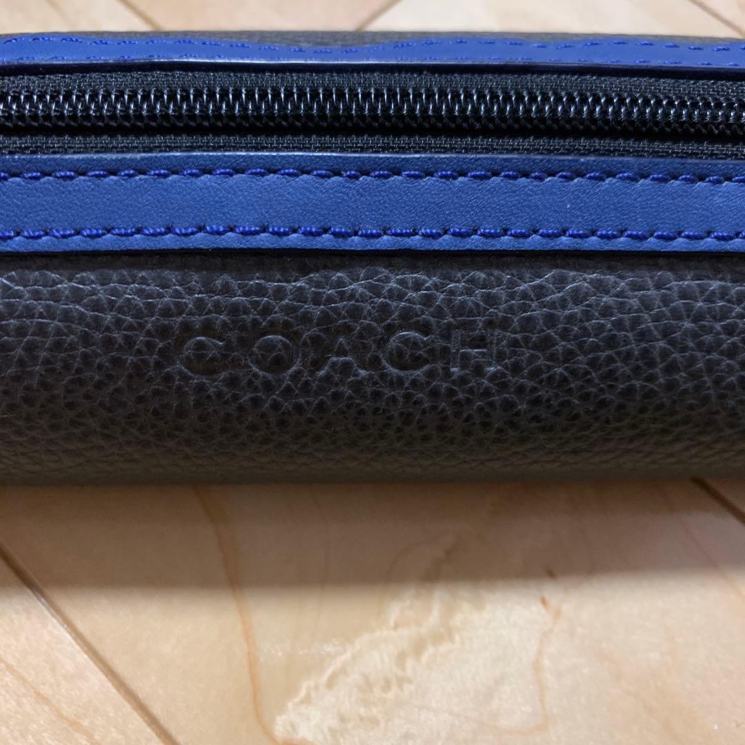 コーチ coach ペンケース 青／グレー