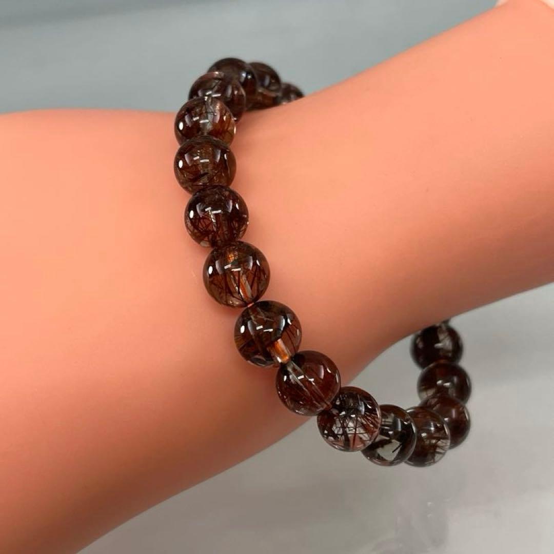 BRY0867☆レッドルチルクォーツブレスレット☆高品質　天然石　美品