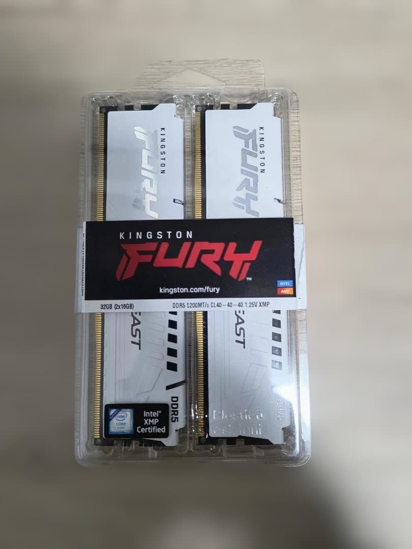 Kingston メモリー DDR5 5200MHz (16GB×2) ホワイト
