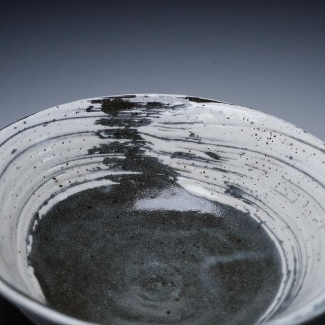 六世 高橋道八　刷毛痕茶碗　共箱　茶道具　抹茶碗　京焼　刷毛目　高麗