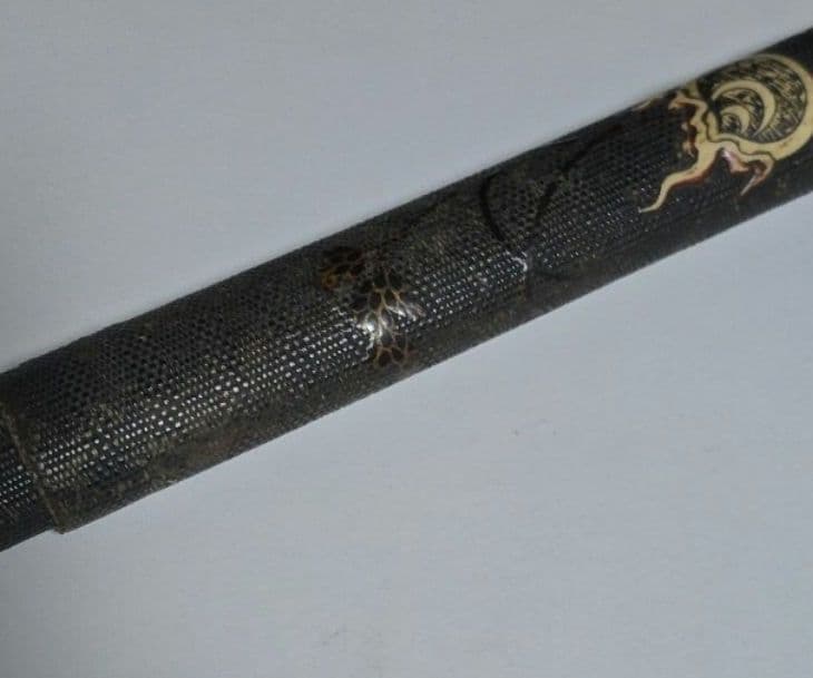 アンティーク装飾時代物 煙管 本鮫革煙草いれです