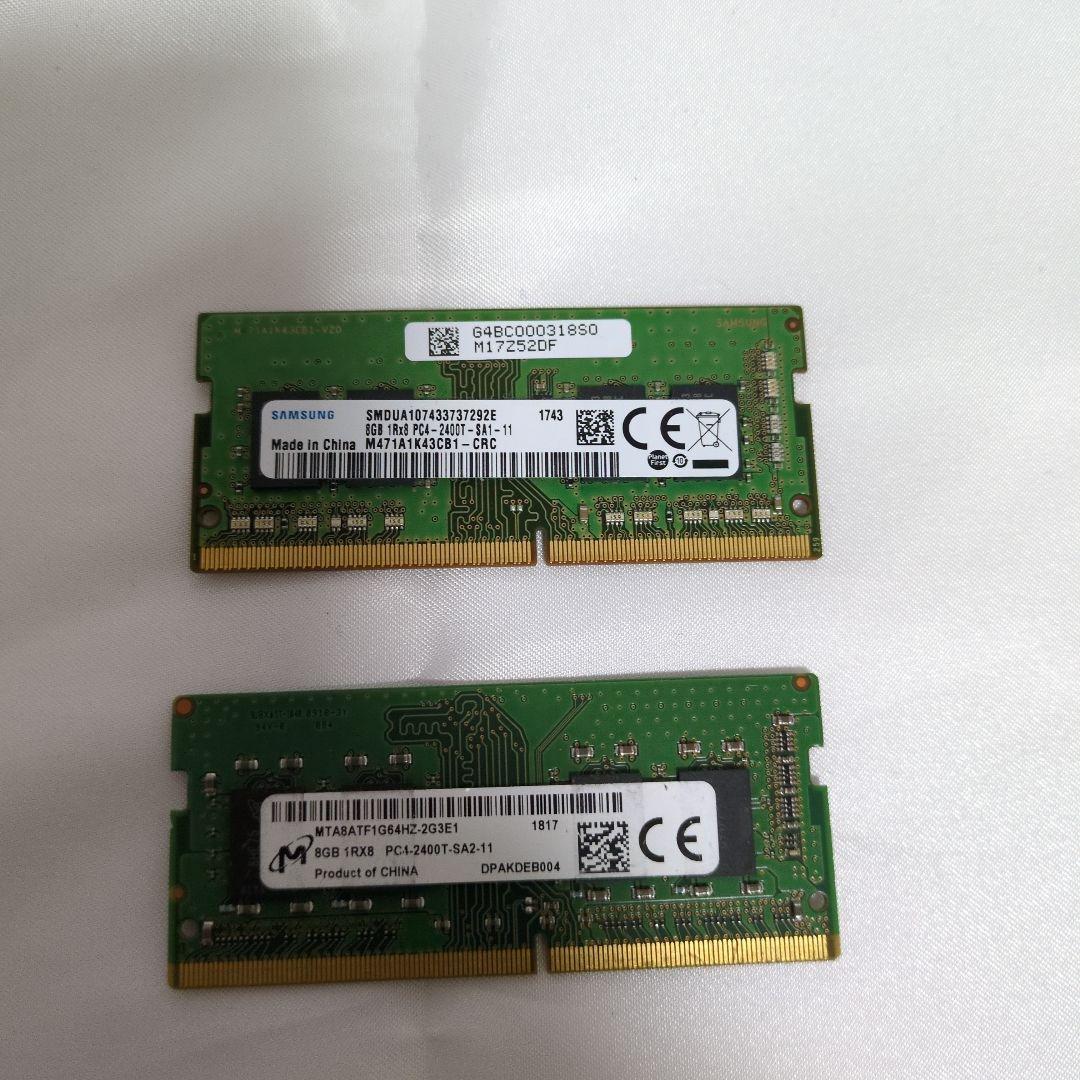 ノートPC用 SO-DIMM DDR4 8GB×2枚 計16GB 動作テスト済み