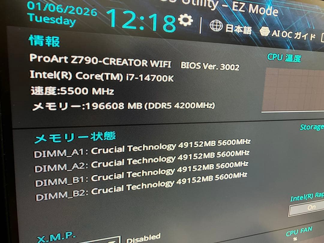 マザーボード ASUS ProArt Z790-CREATOR WIFI
