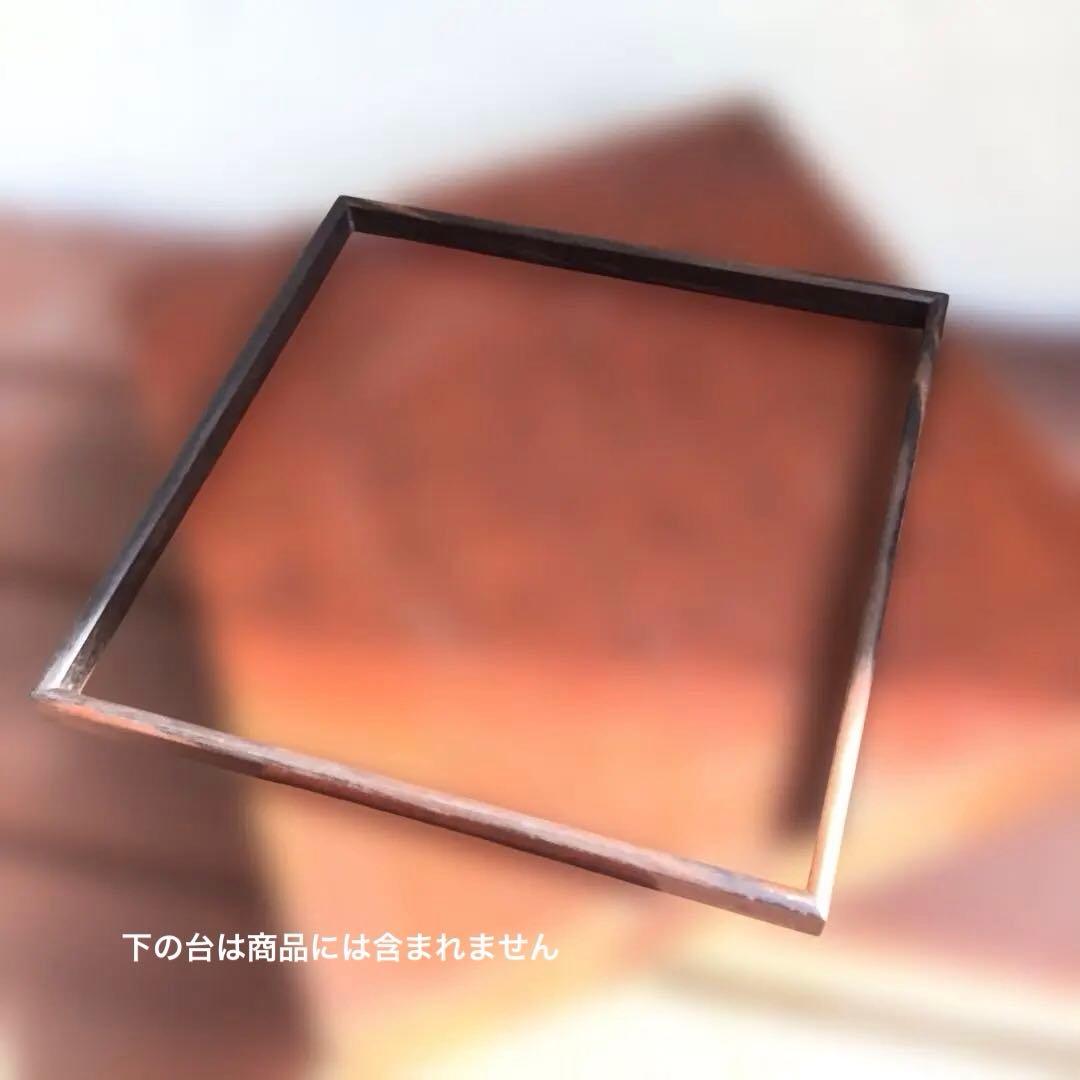木製　箱火鉢　格子角火鉢　灰入りおとし　アンティーク　時代物