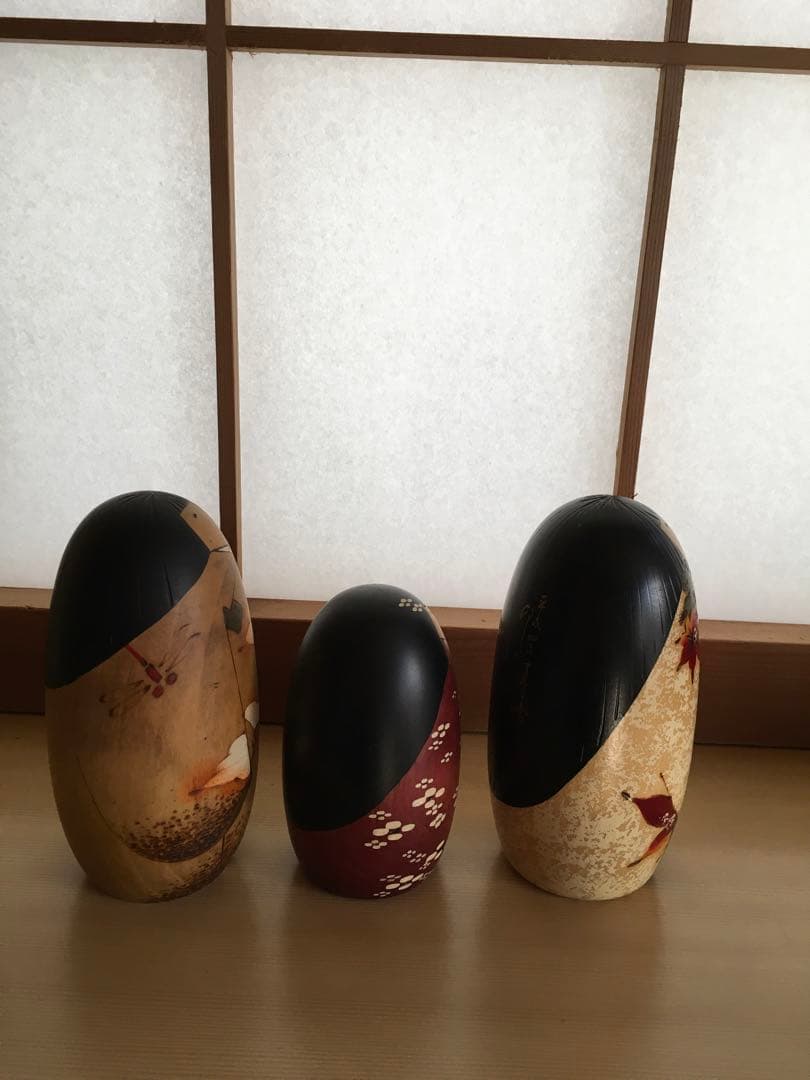 卯三郎こけしセット 3体セット⚫︎夕やけ/野の花/照山⚫︎作家物⚫︎昭和レトロ