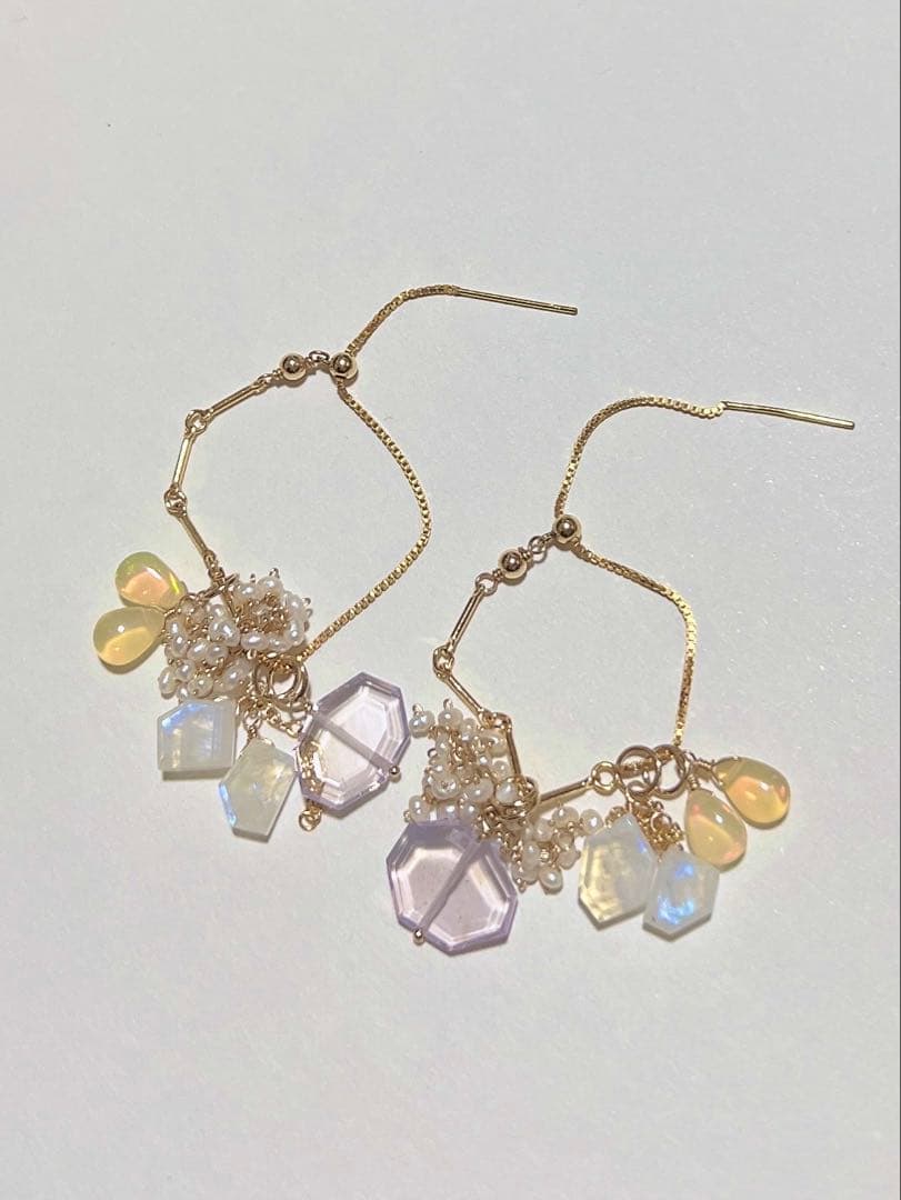 リングandピアス⭐︎ プレシャスオパール・スコロライト等