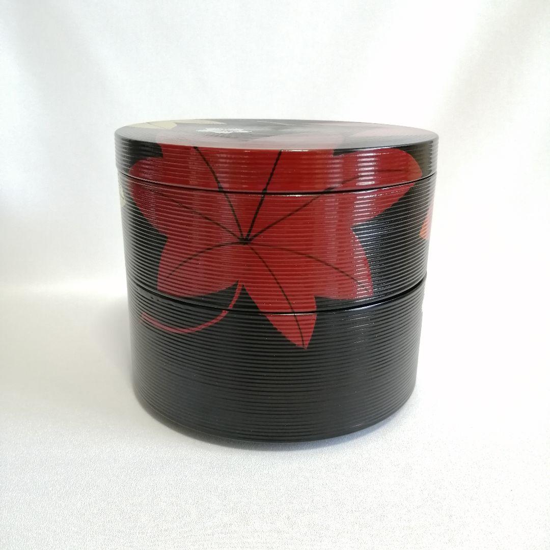 未使用/平安象彦 曇錦 天然木 二段重箱 京漆芸品
