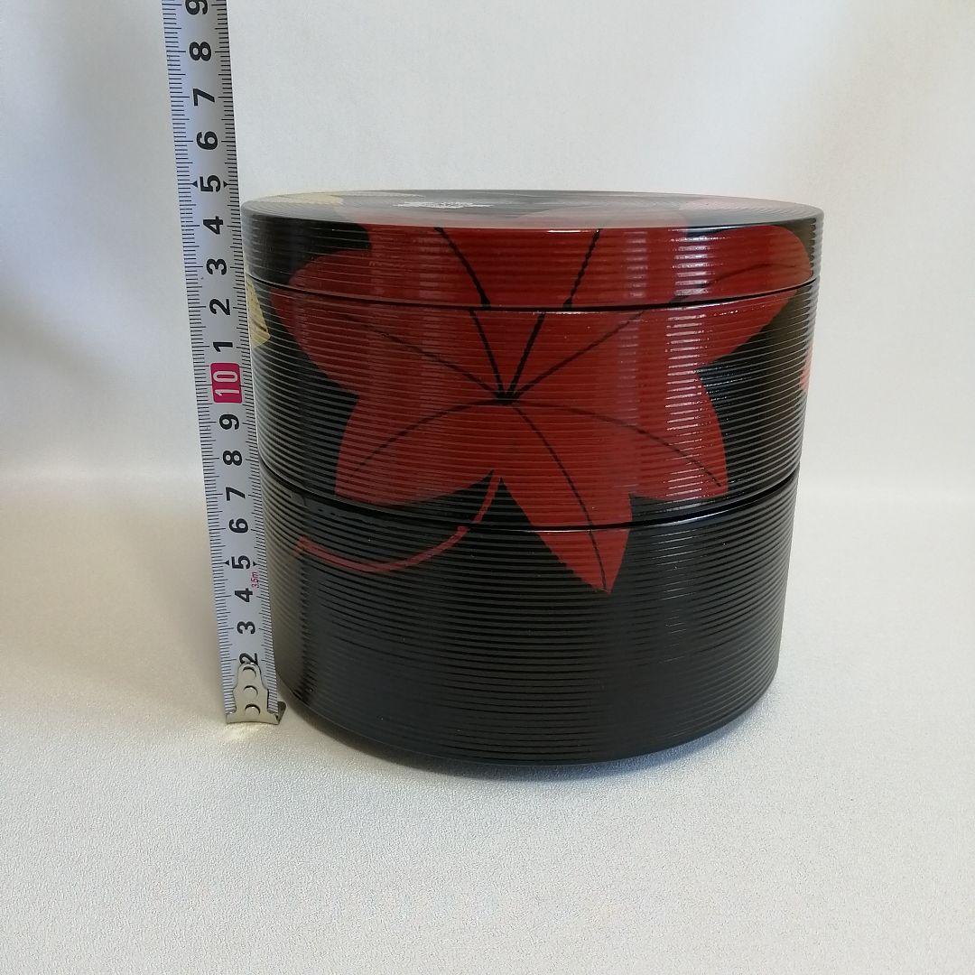 未使用/平安象彦 曇錦 天然木 二段重箱 京漆芸品