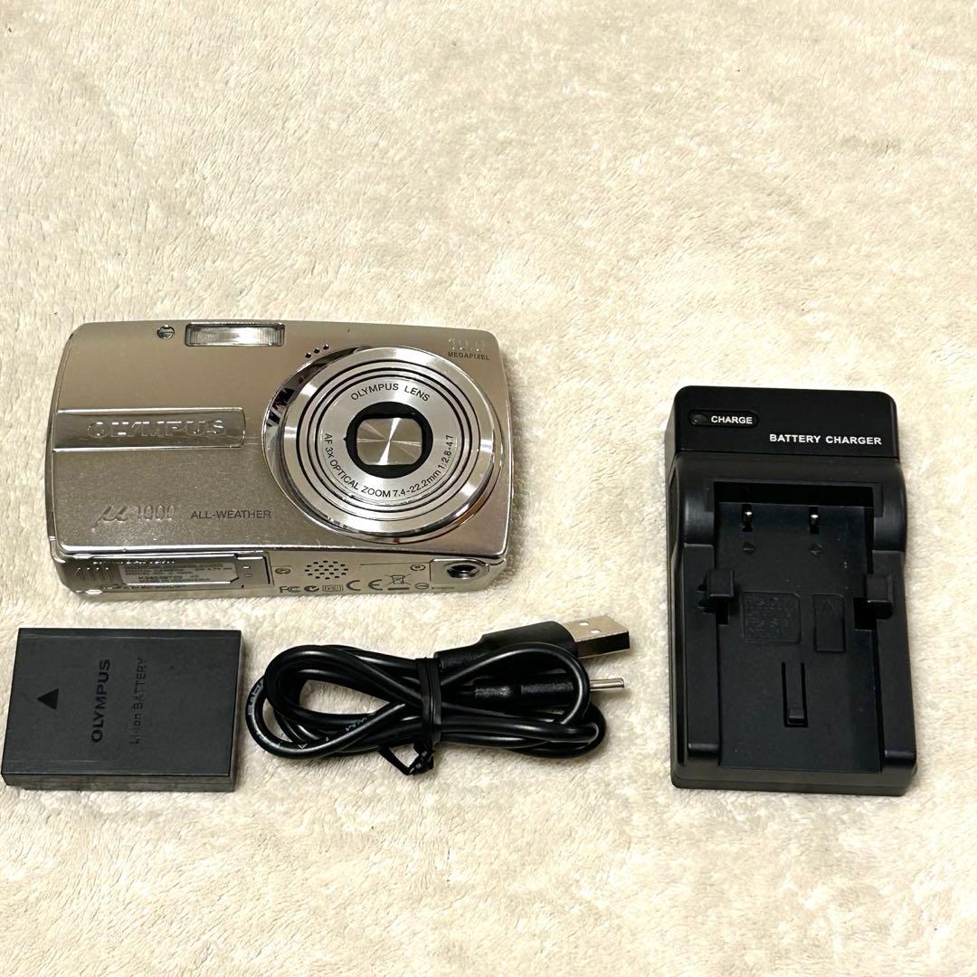 【美品 動作確認済】OLYMPUS オリンパス μ1000 シルバー 防水機能付