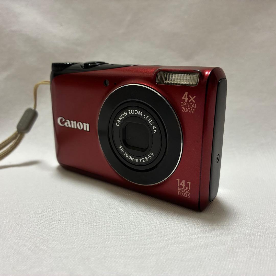 【動作品】Canon Power Shot A2200 レッド　デジカメ
