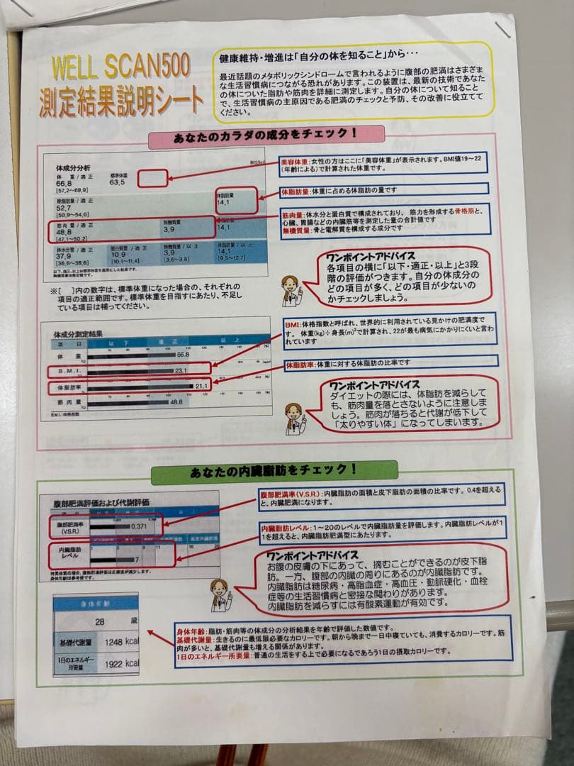 WELL SCAN 500（体成分分析器）