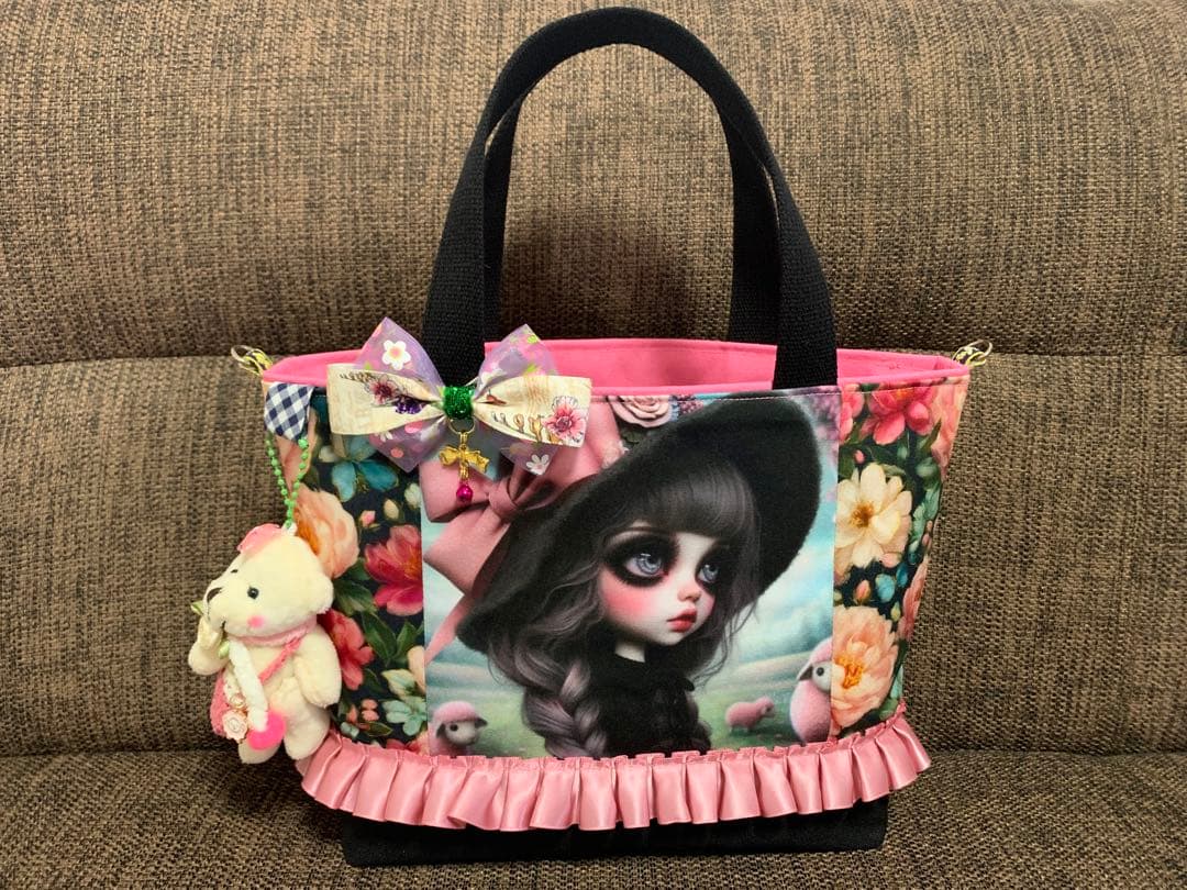 【確認用】ハンドメイド　宮殿レディ　両サイドポケットボックス型トートバック