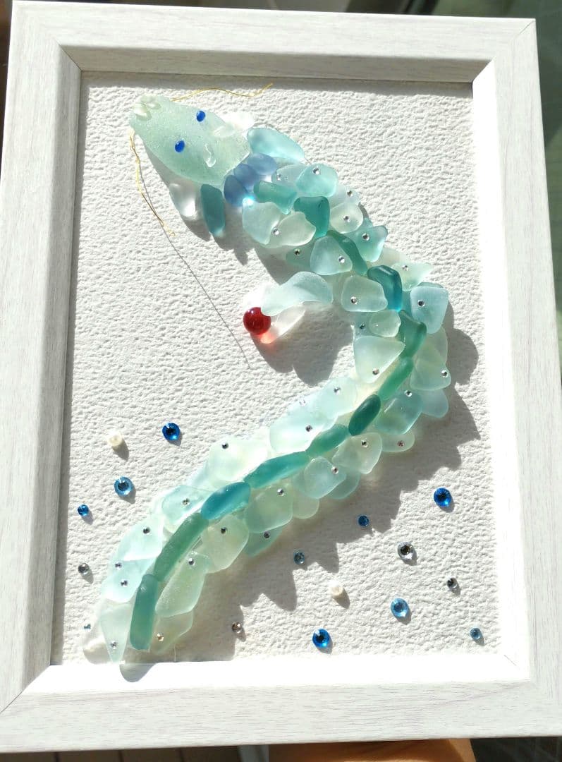 題名【海碧龍】シーグラスアート　ヒーリングアート