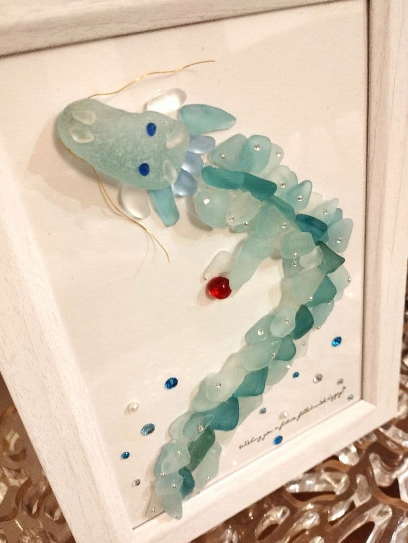 題名【海碧龍】シーグラスアート　ヒーリングアート