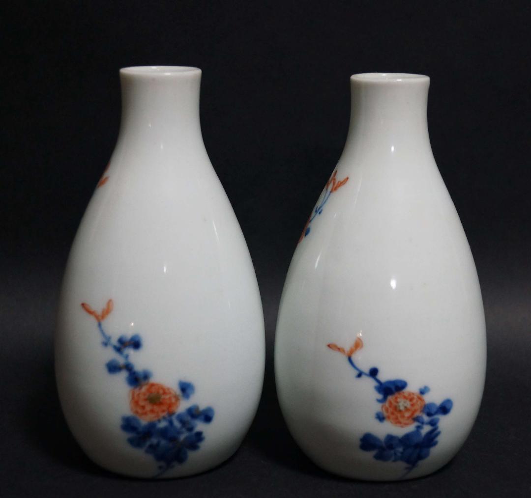 平安 西村徳泉造 金彩色絵『花文』徳利 二点セット / 酒器