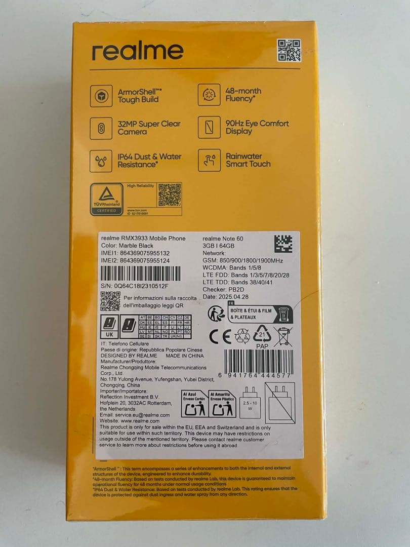 スマートフォン本体 Realme Note 60 (3GB+64GB) Black