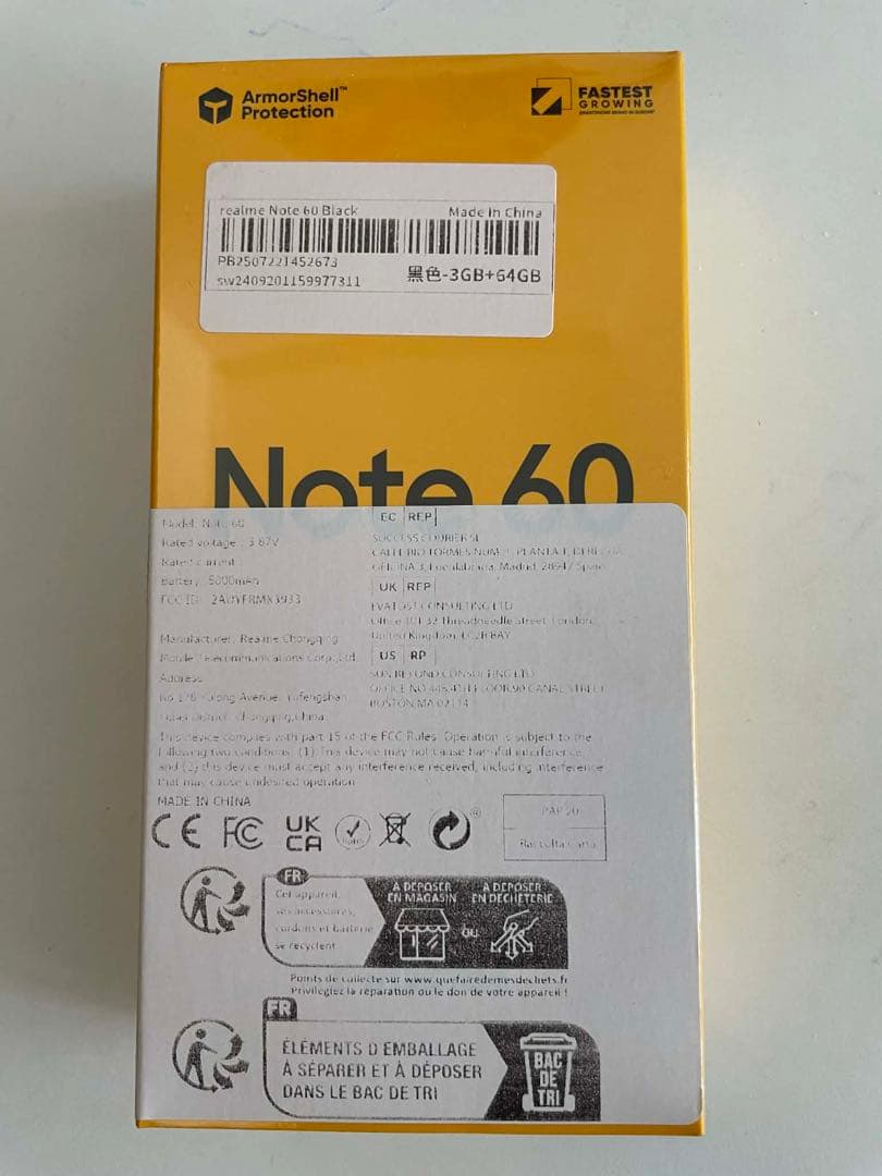 スマートフォン本体 Realme Note 60 (3GB+64GB) Black