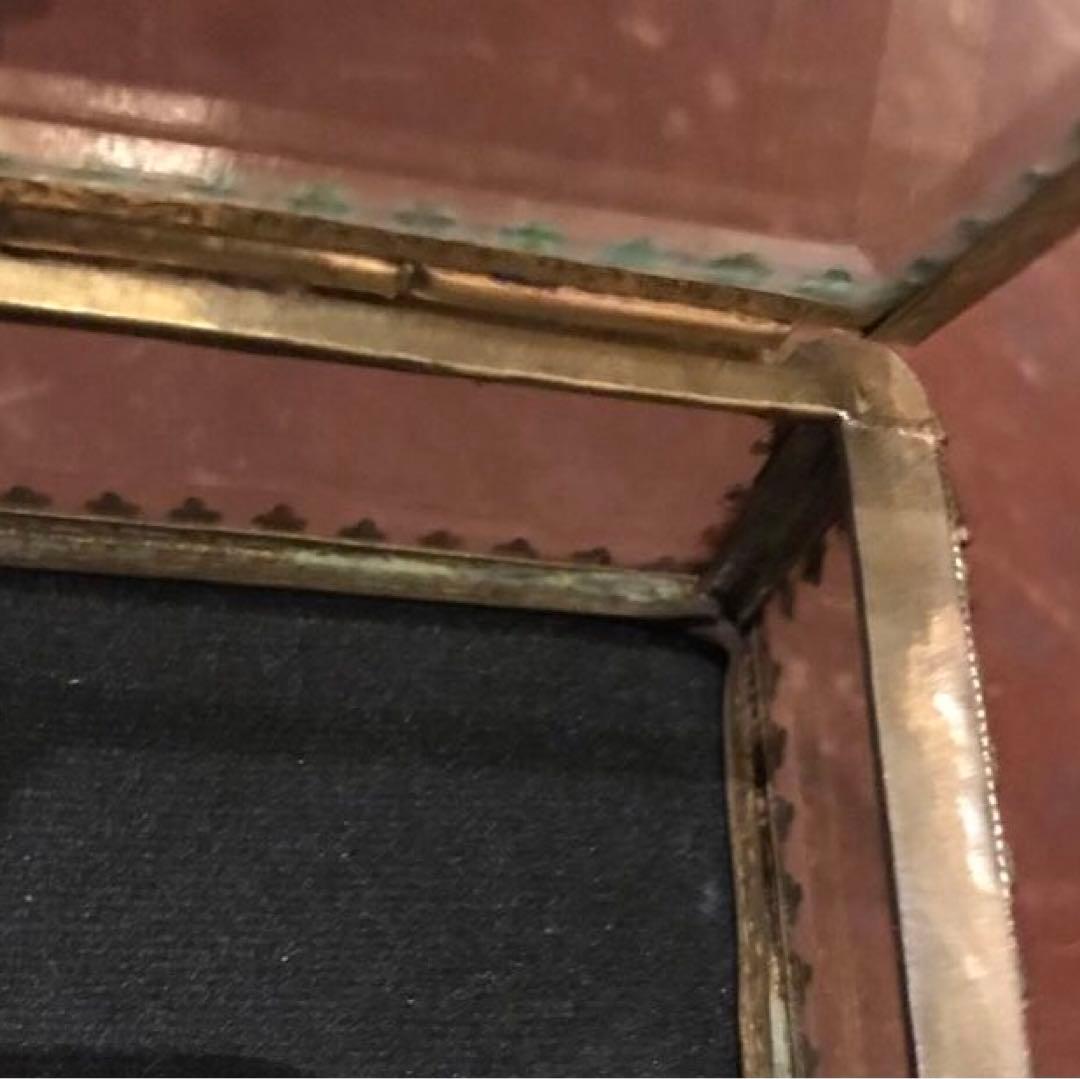 ヴィンテージ ベベルガラス　レクタングルガラスボックス