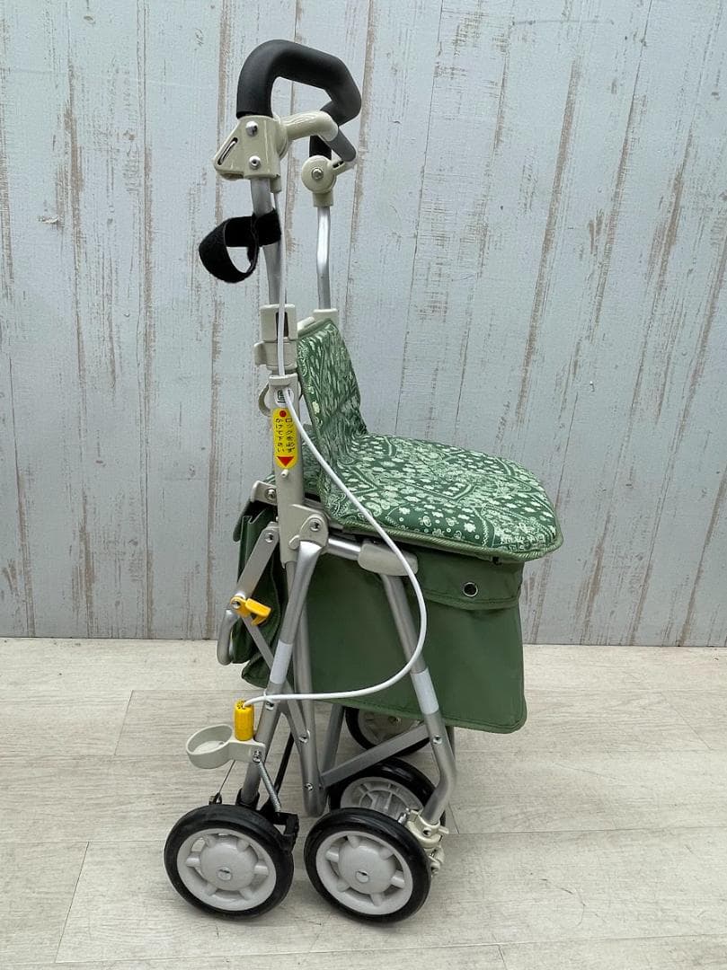 美品　象印ベビー ウィズワン ライトミニM ペイズリーLグリーン シルバーカー