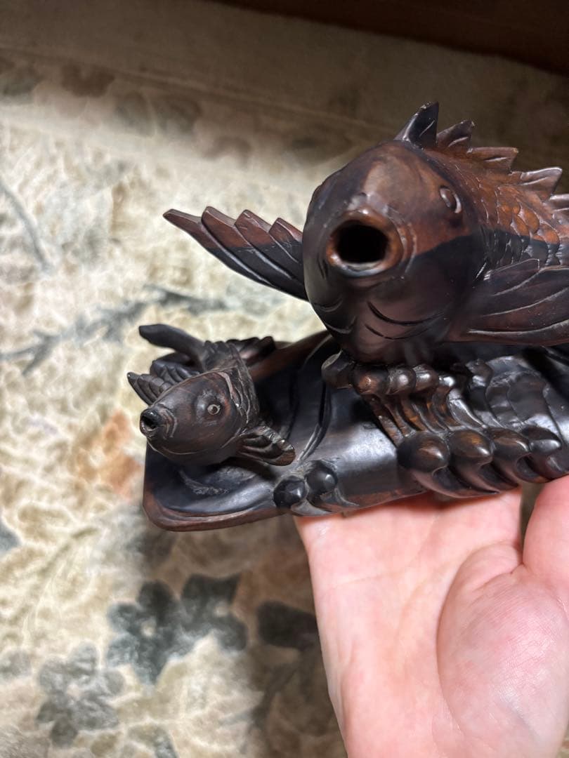 鯉　木製　置物