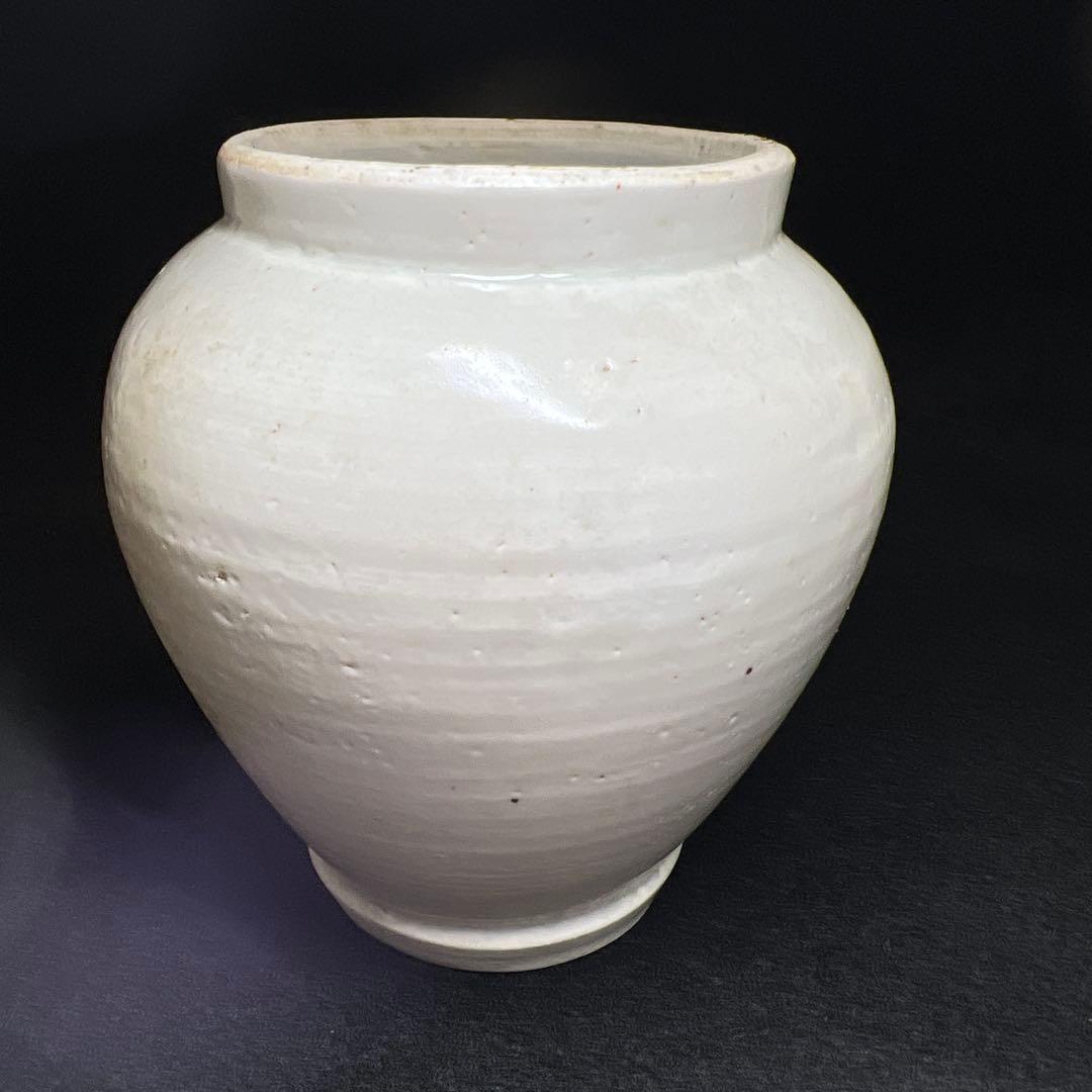 江戸中期　古伊万里　白磁壷B 高さ約14㎝　東Y8-0402②タトチ