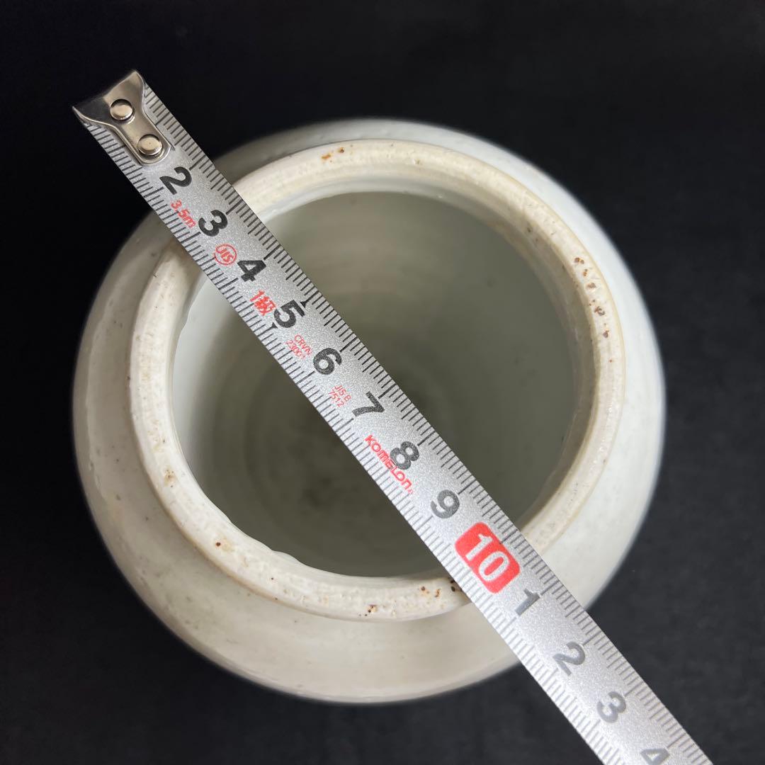 江戸中期　古伊万里　白磁壷B 高さ約14㎝　東Y8-0402②タトチ