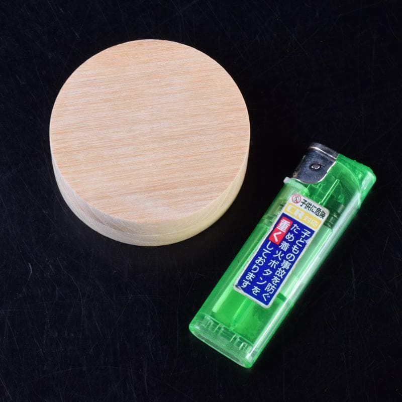 茶道具　指物師　三代萩井好斎造　桐丸香合　みおつくし　共箱　V　7032