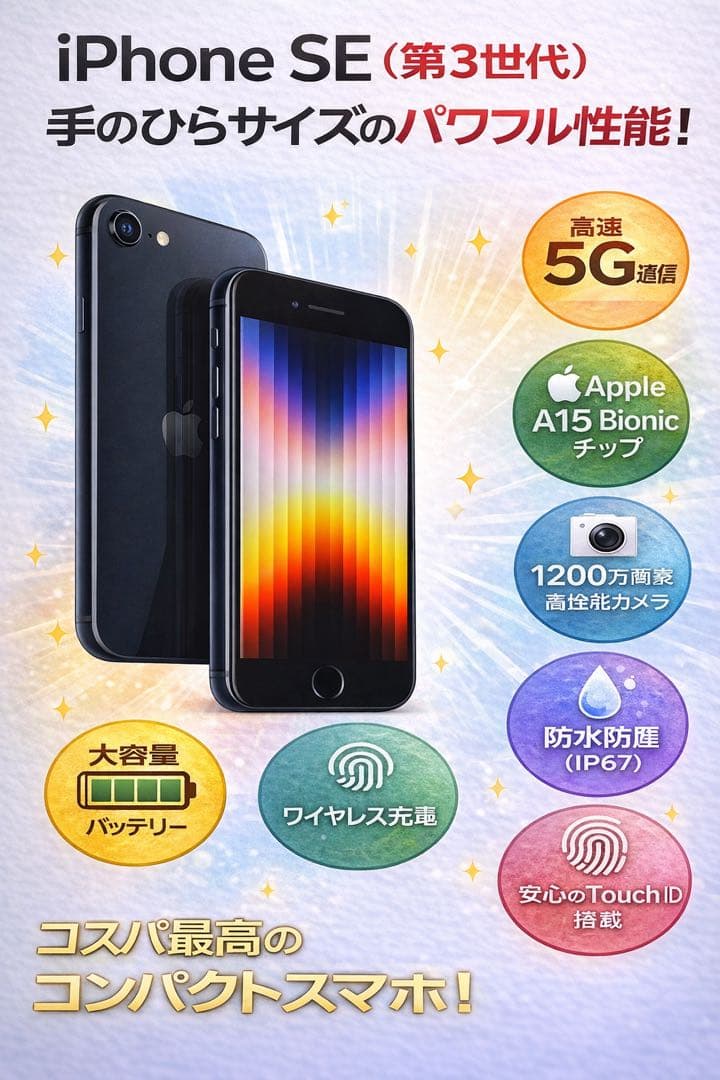 お*ん様 美品 バッテリー100% iPhone SE3 SIMフリー ネットワ
