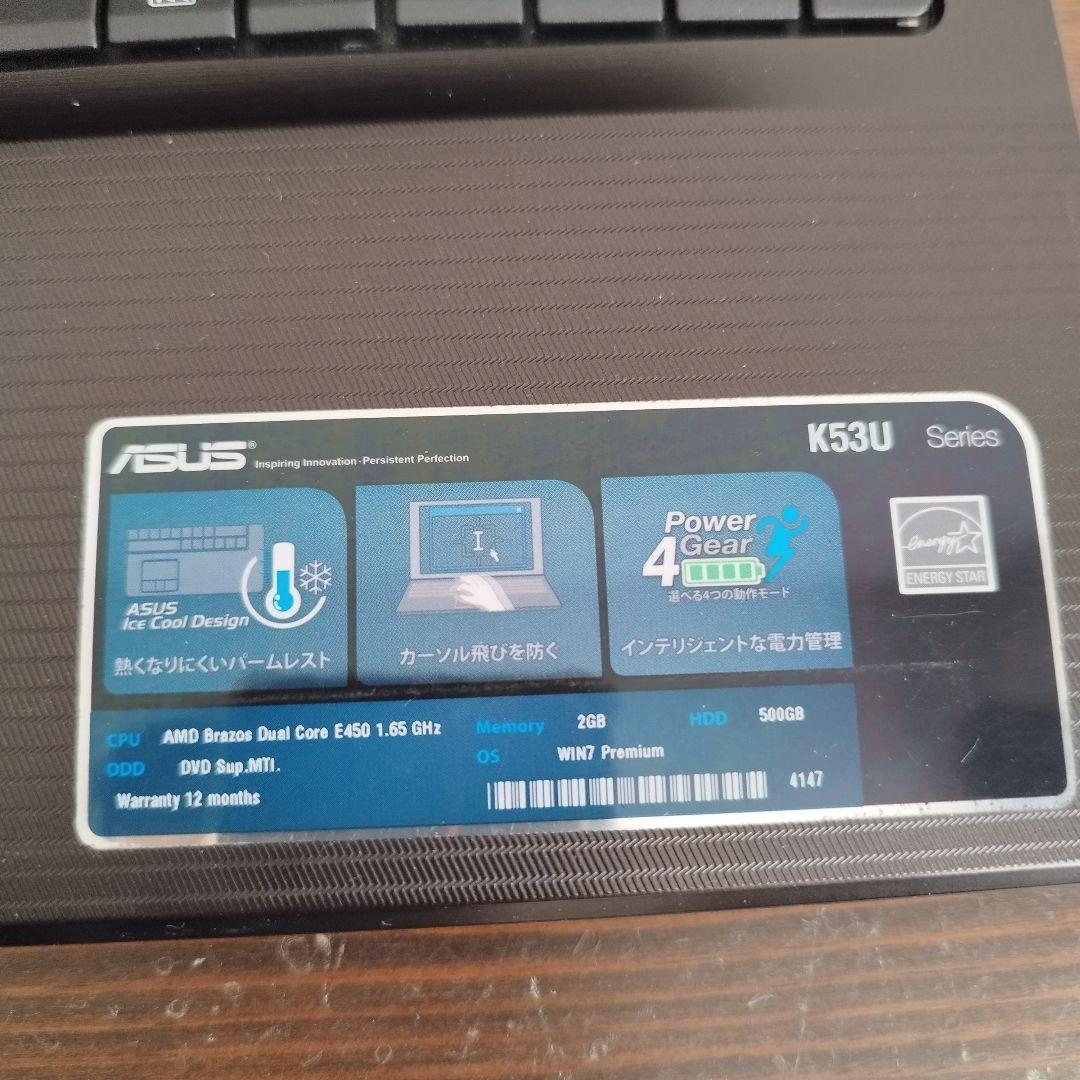 ASUS K53U ノートPC Windows 初期化済 15.6インチ