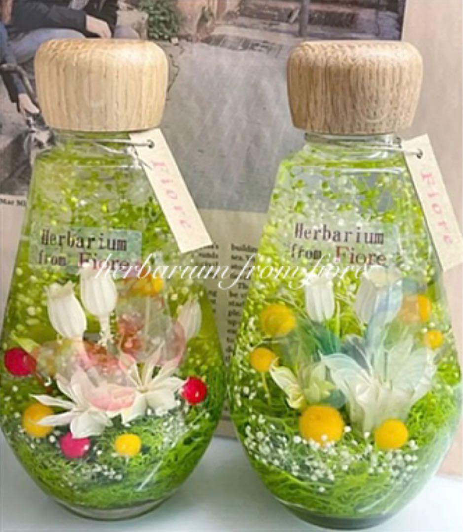 グリーンフォレスト  ブルーの蝶々　＊しずく＊　小さな森　ハーバリウム　癒し　A
