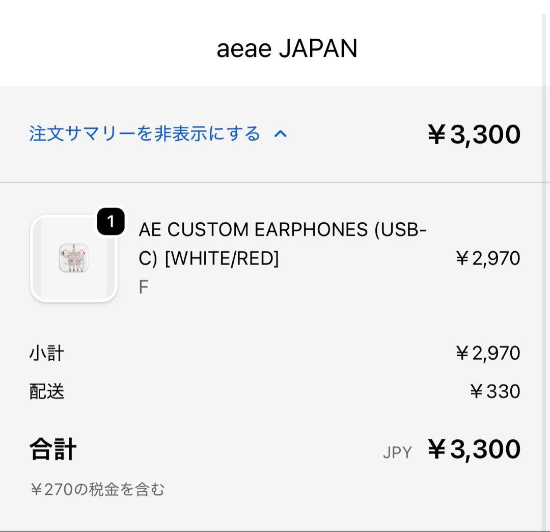 aeae AE CUSTOM EARPHONES 有線イヤホン