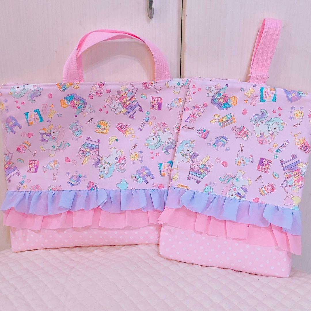 入園入学グッズ ハンドメイド レッスンバッグ シューズ袋 巾着 体操服袋など