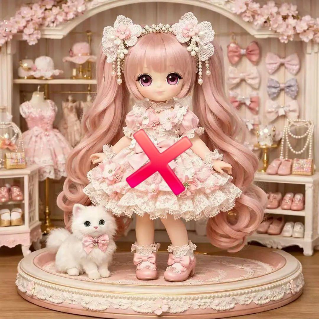 ロリータドールとこねこのスイートパネル生地　ハンドメイド