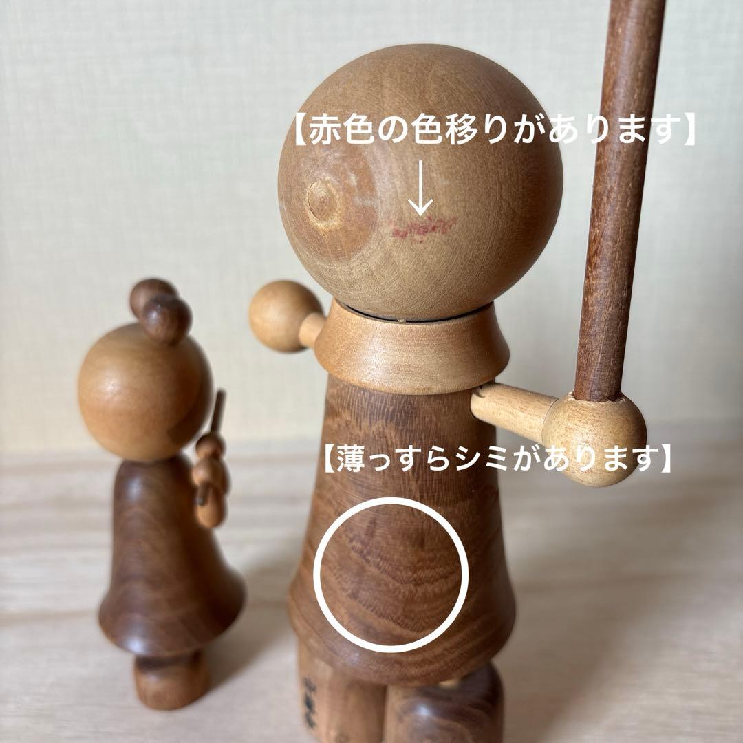 創作こけし　弁慶と牛若丸　石原日出男　工人こけし 郷土玩具　木地玩具　置物