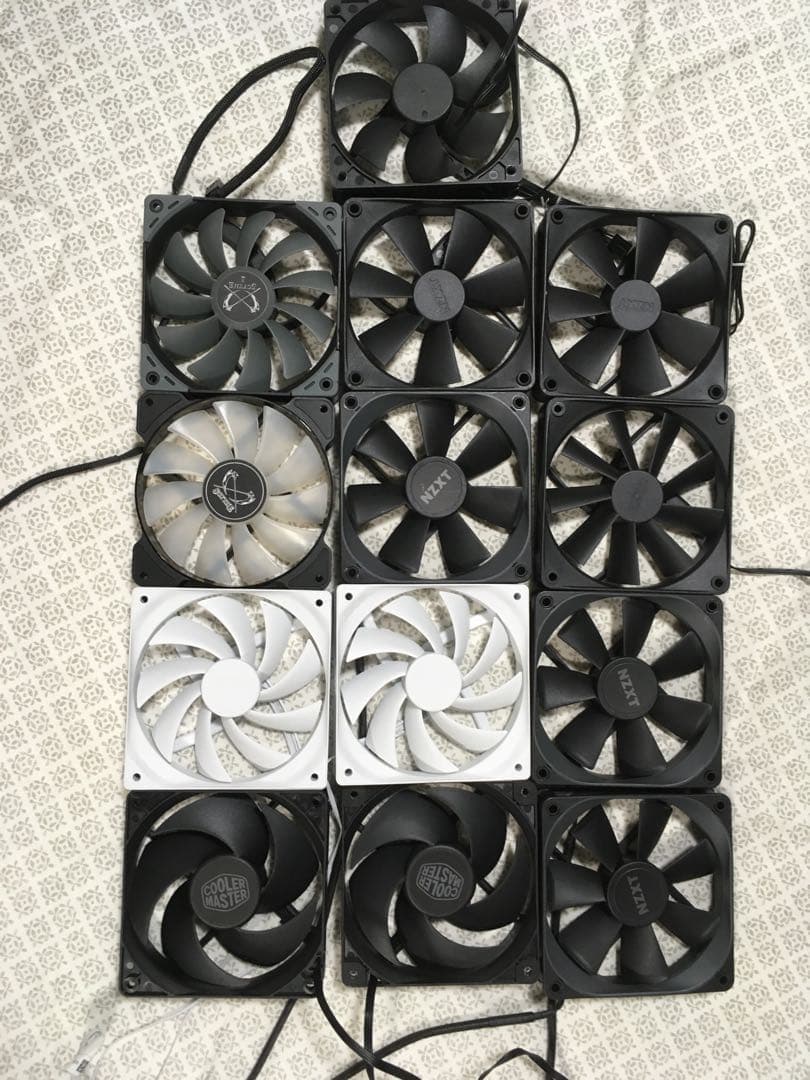 PCファン12個 セット：NZXT、CoolerMaster、SCYTHE