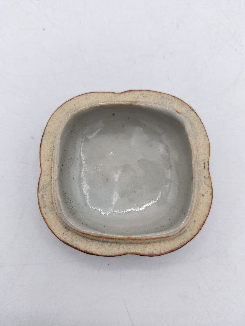 c584 香合 利休所持写 柿 鉄釉 陶若窯 能勢善光 木箱 茶道具 古物