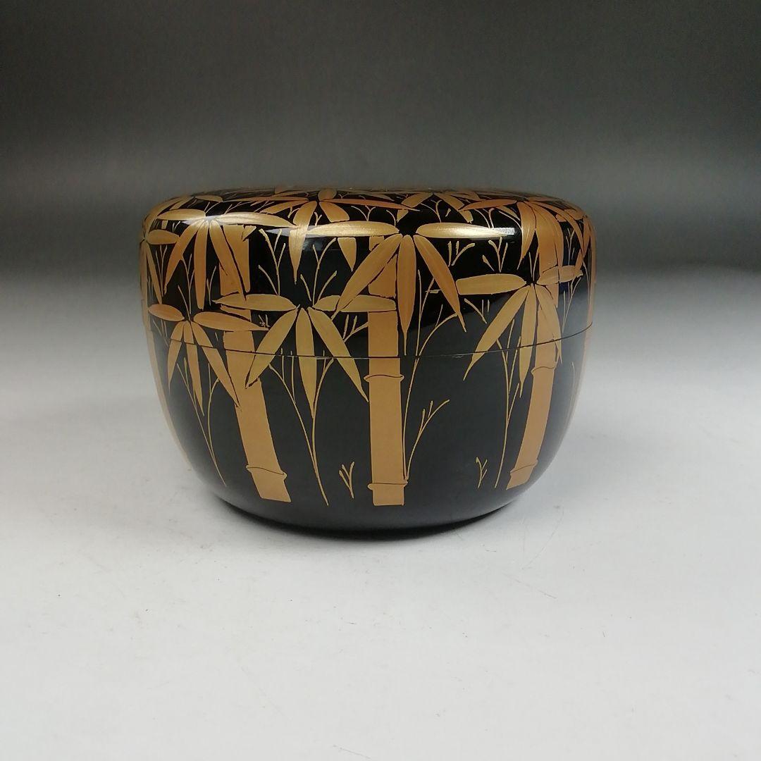 Ｗ３８８　棗　『竹林蒔絵』『平棗』『塗師　多田桂寛 作』　共箱　茶道具