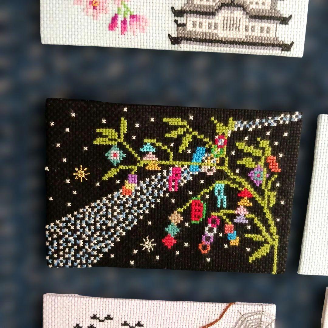 桜　さくら　七福神　他　12点セット　刺繍　フレーム無し　クロスステッチ　完成品