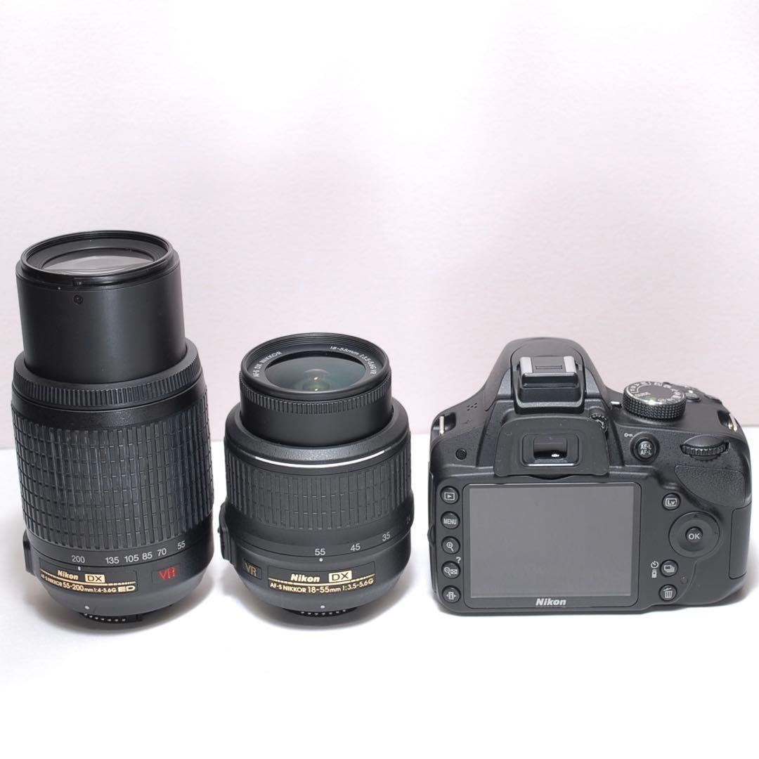 美品✨Nikon D3200✨ダブルレンズ✨高画質✨望遠レンズデビュー
